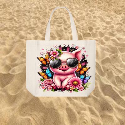 Tote Bag: PIG WITH SUNGLASSES