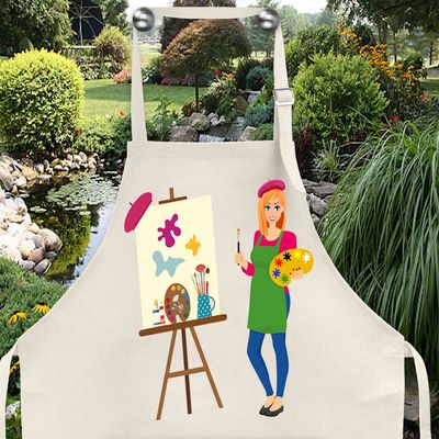 Crafting Apron: ARTIST AND HER EASEL