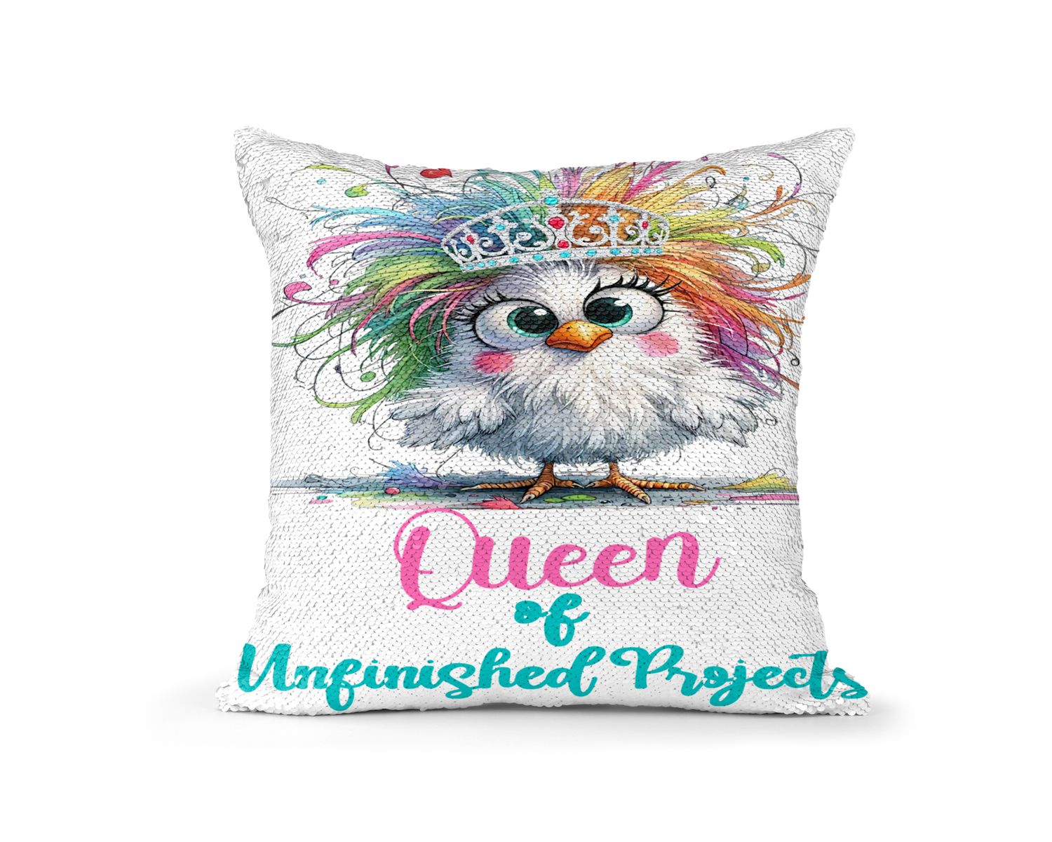 Pillow Sequin Crafting Queen of Unfinished Projects