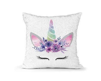 Pillow Sequin Unicorn Pastel Horn