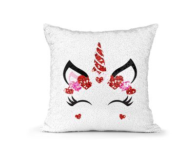 Pillow Sequin Unicorn Valentine