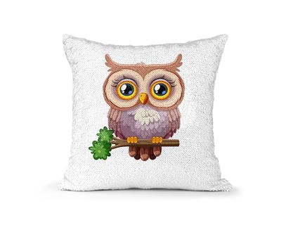 Pillow Sequin Owl