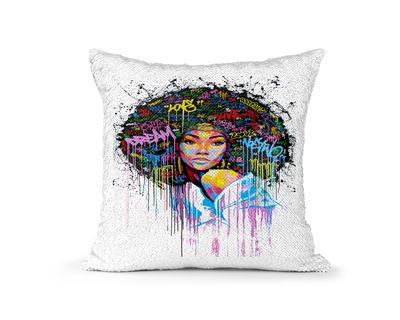 Pillow Sequin AfroQueen