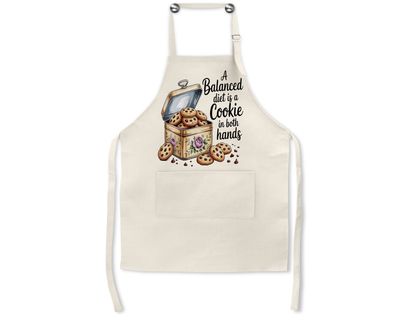 Apron: A BALANCE DIET IS A COOKIE IN BOTH HANDS