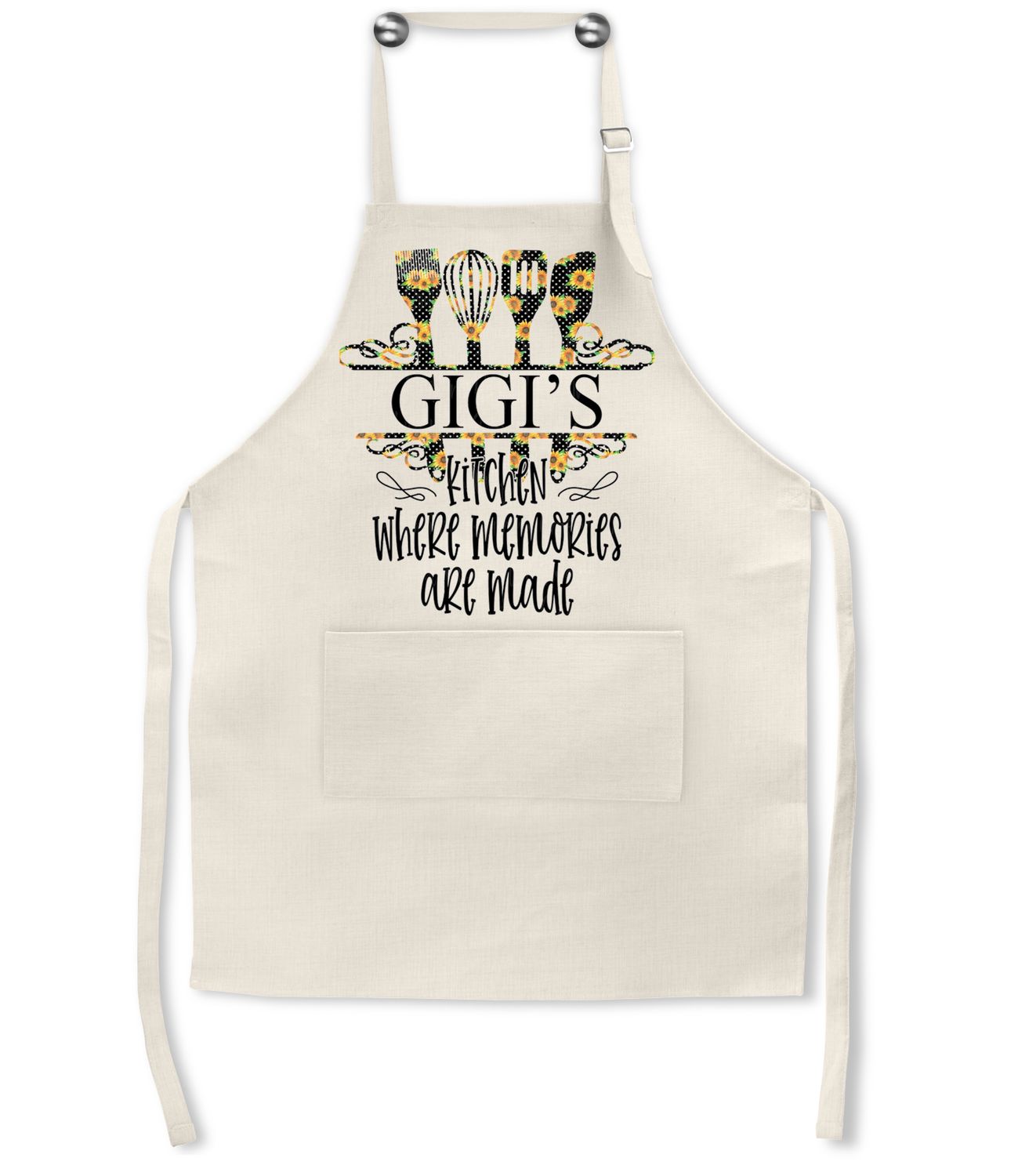 Apron:  GIGI'S KITCHEN WHERE MEMORIES ARE MADE
