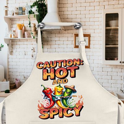Apron: CAUTION HOT AND SPICY