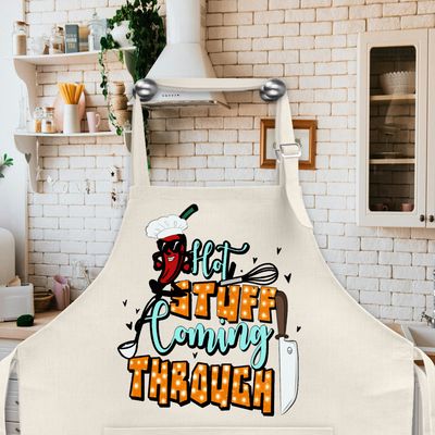 Apron: HOT STUFF COMING THOUGH