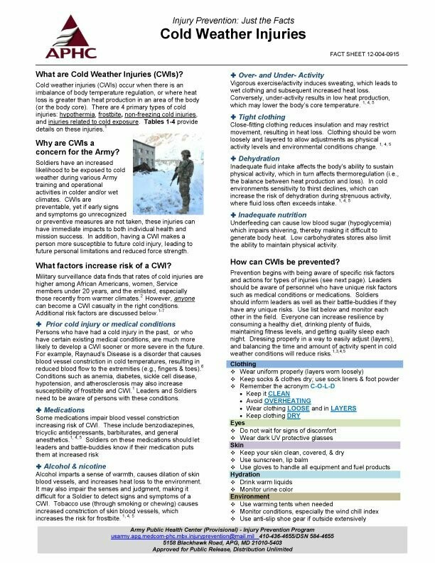 Prevent Cold Weather Injuries by US ARMY Download $1.00