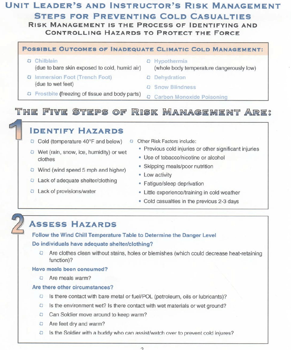 Avoid Cold Casualties. US ARMY Publication Reprint Download $1.00