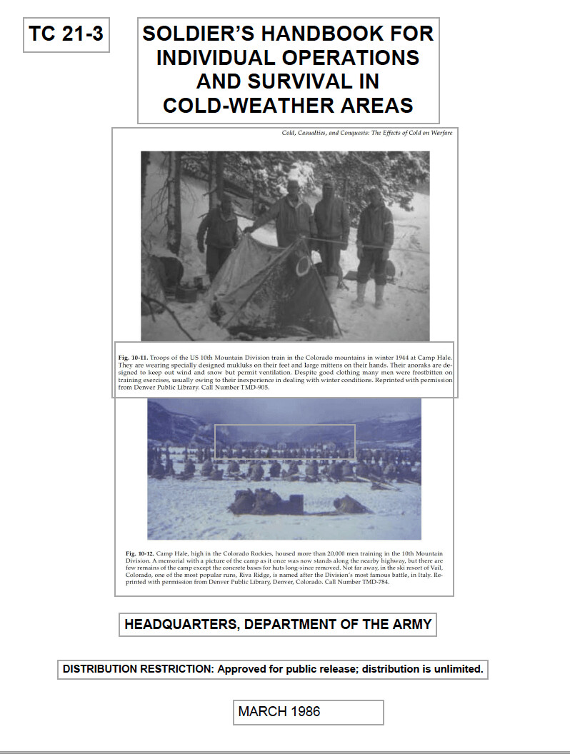 SOLDIER’S HANDBOOK FOR INDIVIDUAL OPERATIONS AND SURVIVAL IN
COLD-WEATHER AREAS
