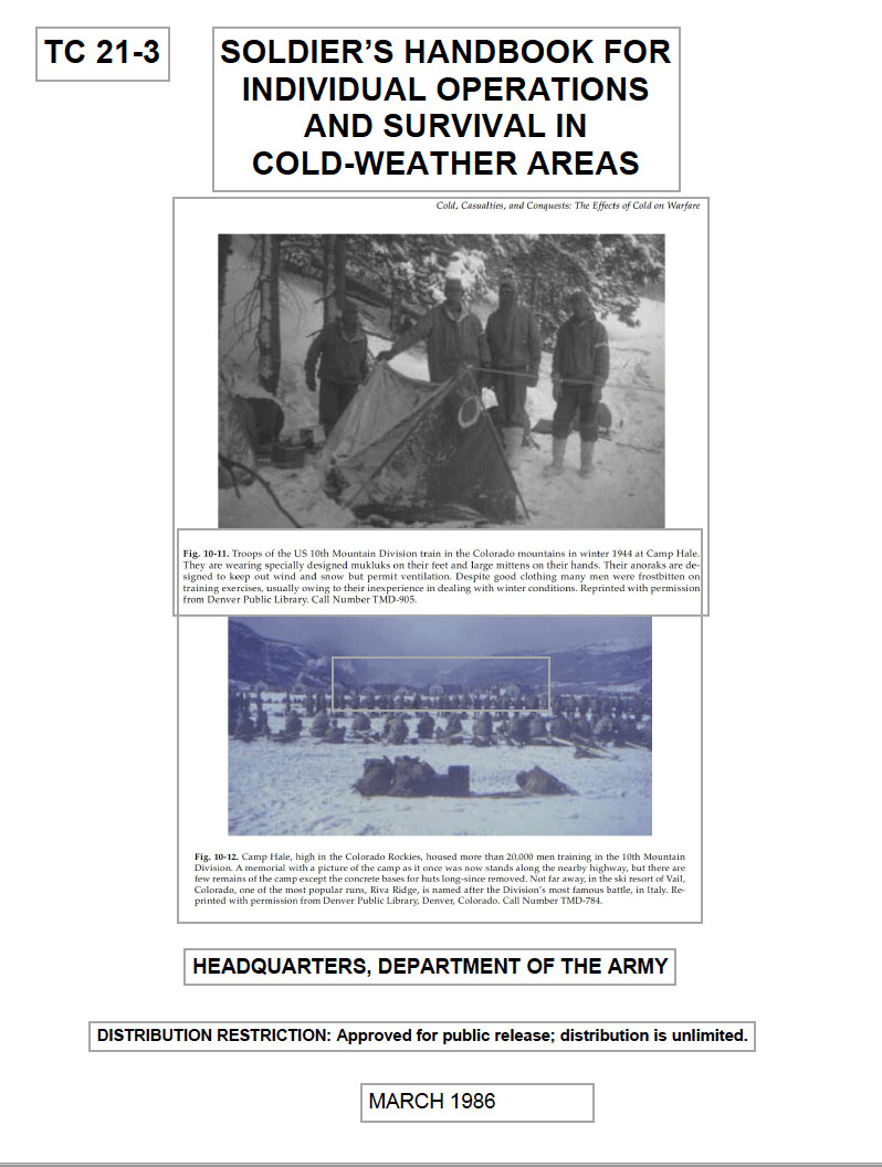 SOLDIER’S HANDBOOK FOR  INDIVIDUAL OPERATIONS AND SURVIVAL IN 
COLD-WEATHER AREAS