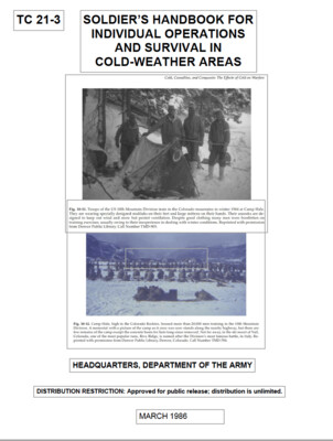 SOLDIER’S HANDBOOK FOR INDIVIDUAL OPERATIONS AND SURVIVAL IN
COLD-WEATHER AREAS