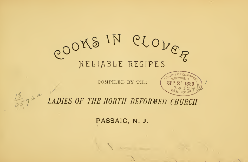 $2 Download. Cooks in Clover Recipes. 1889 – 176