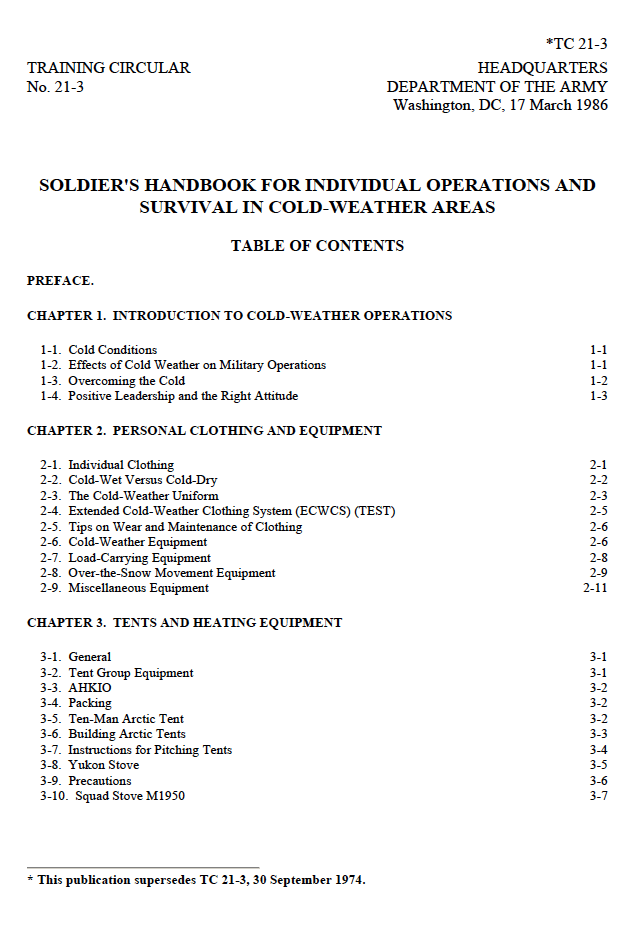 #1 U.S. ARMY Soldier's Handbook  for Survival in Cold Weather $2.00 download