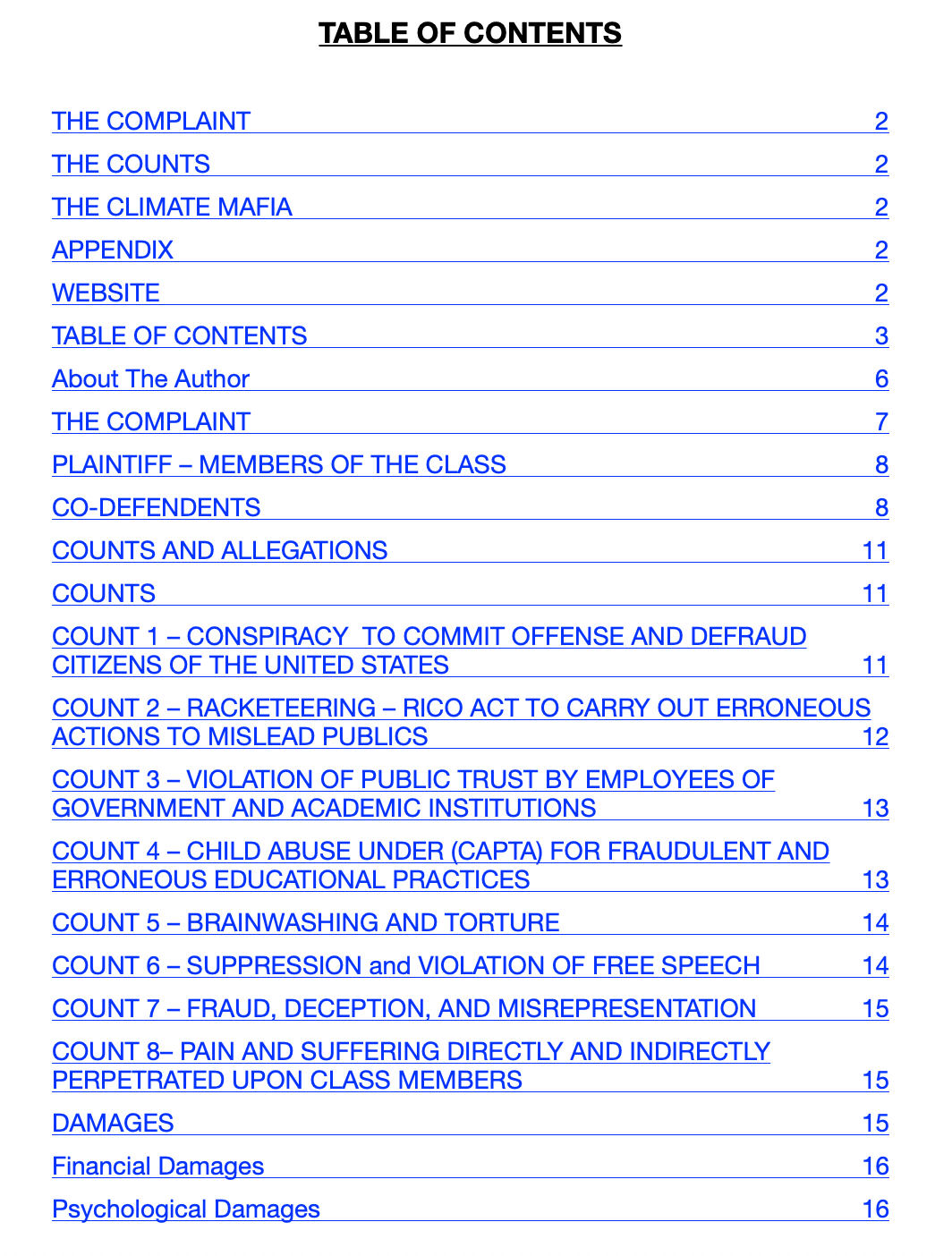 1 TOP SECRET Class Action Law Suit –– Download 34 pages