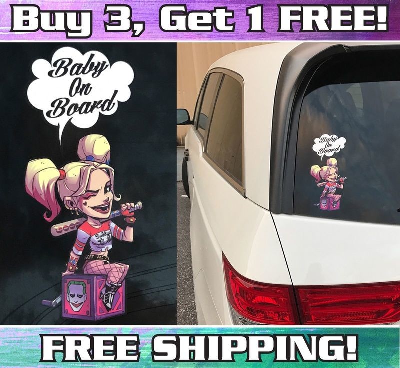 Harley Quinn Baby On Board Bumper Sticker