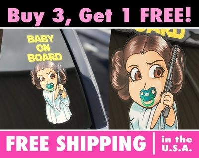 Princess Leia Baby On Board Bumper Sticker