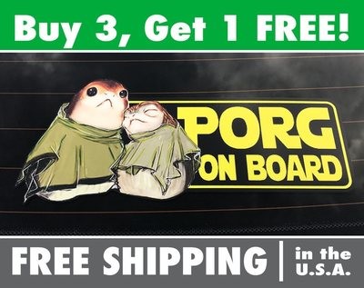 Porg On Board Bumper Sticker