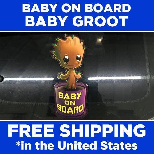 Baby Groot Baby On Board Bumper Sticker