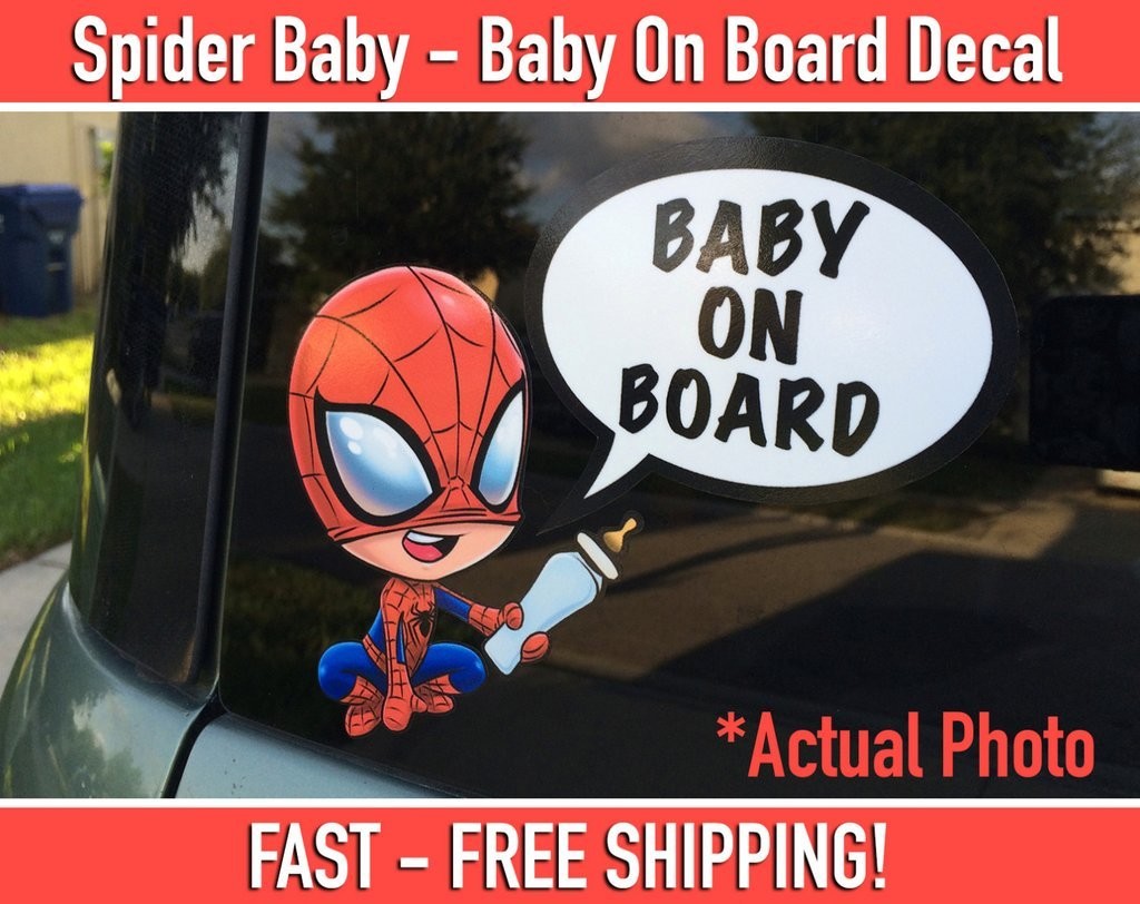 Spiderman Baby On Board Bumper Sticker