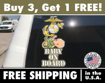 Marine Corp. Baby On Board Bumper Sticker