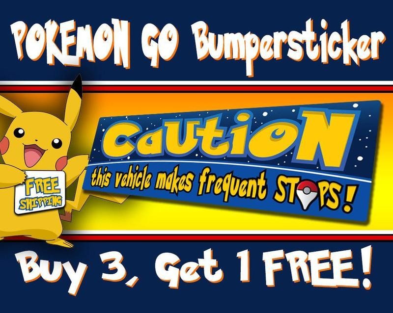 Pokemon Caution Bumper Sticker