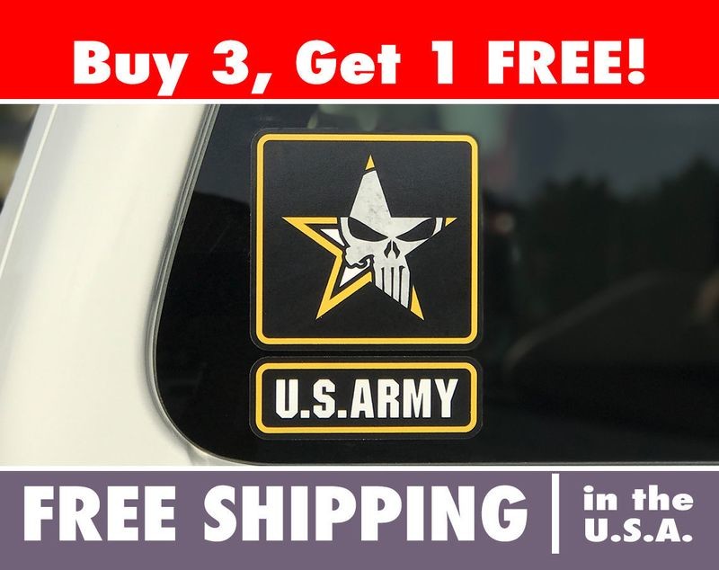 ARMY Punisher Skull Bumper Sticker