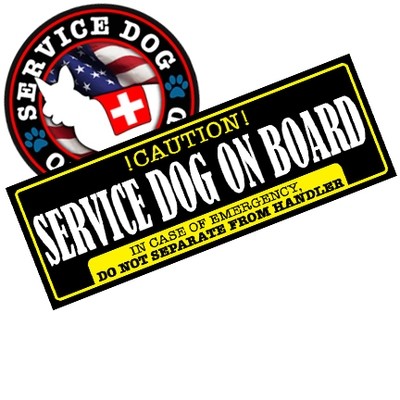 Service Dog On Board Bumper Stickers
