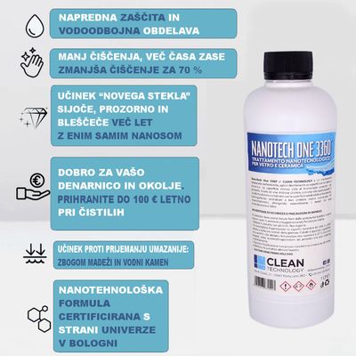 Nanotech One 3360 - profesionalna nano zaščita za stekla in keramiko 1L (BREZPLAČNO POŠILJANJE)