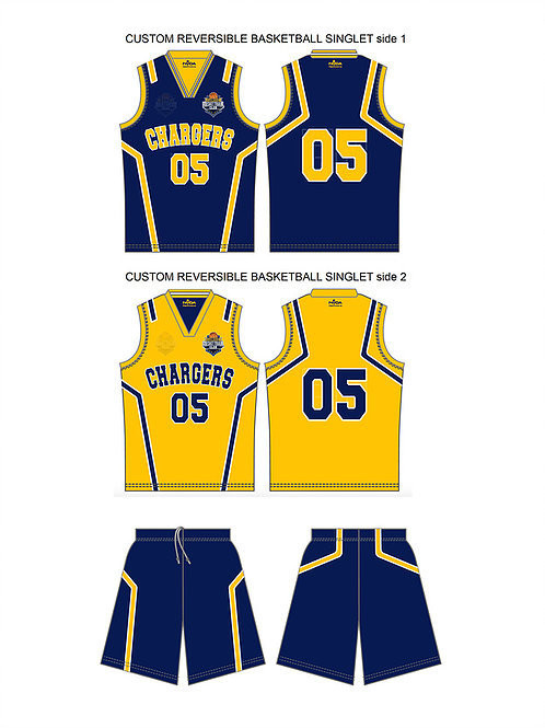 "Chargers" Reversible Singlet and Shorts Set