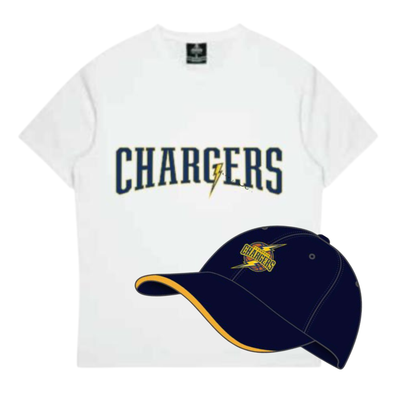 2024/25 White 'Chargers' T-shirt and Cap (New)