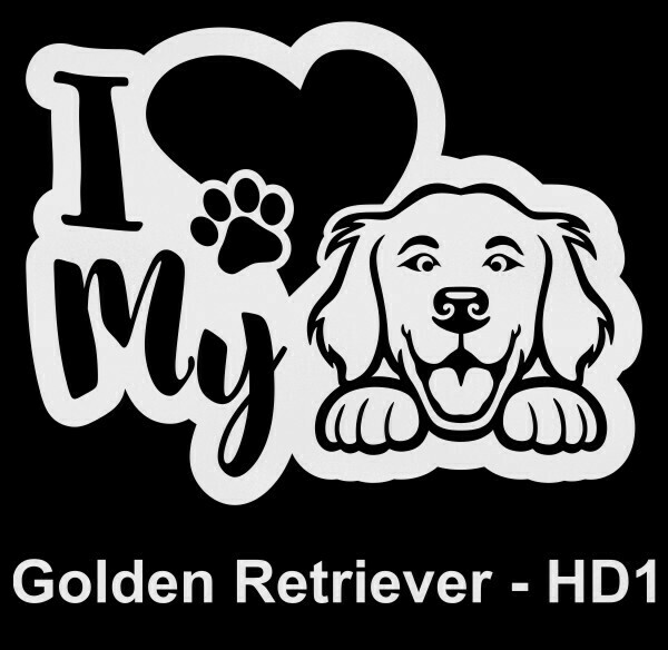 I Heart My Dog, Decal: HD1 - Golden Retriever