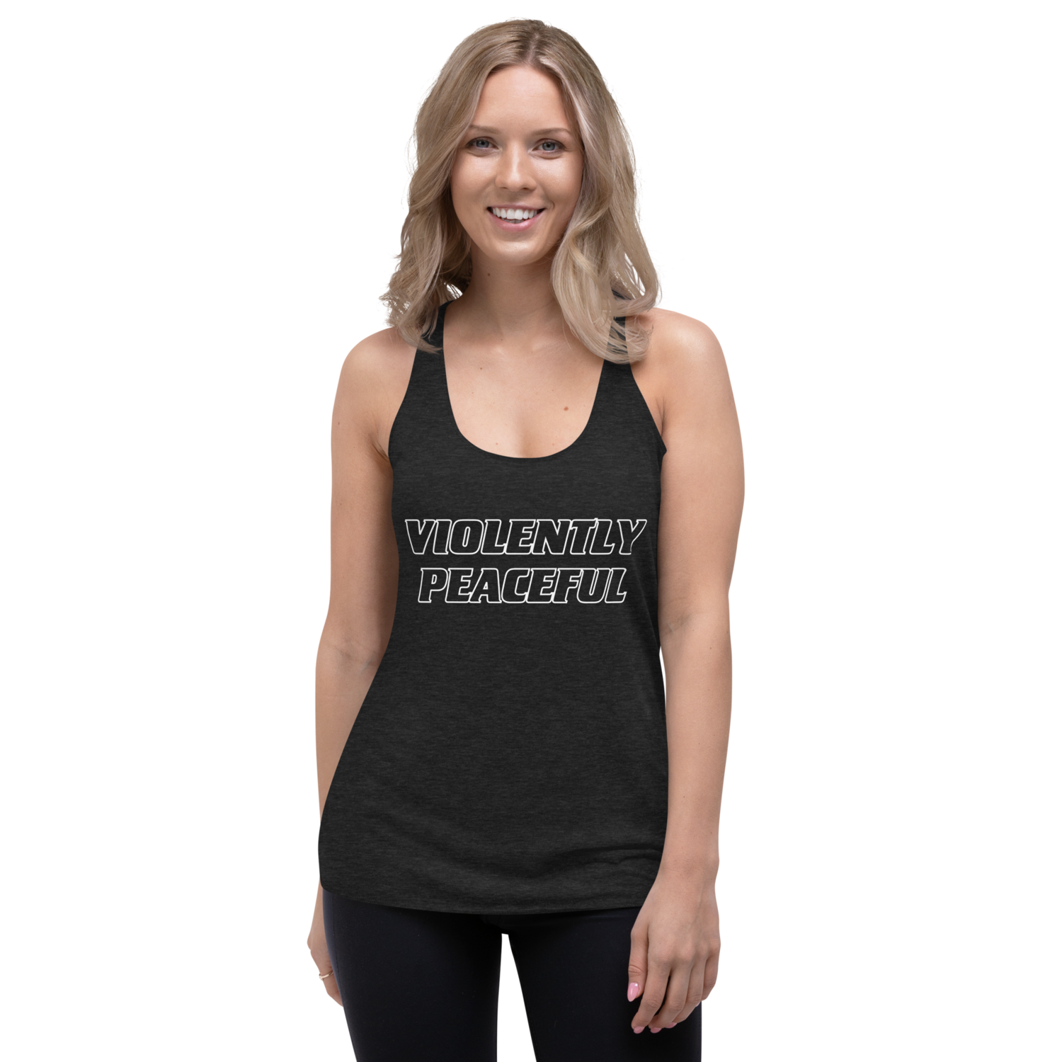 Violently Peaceful Women&#39;s Racerback Tank