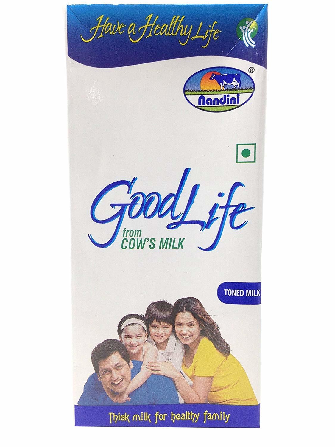 Nandini Goodlife Toned Milk Tetra Pack 1ltr