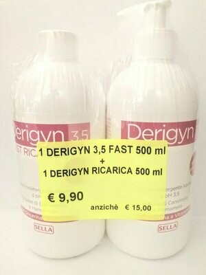 Derigyn Fast Dermo Detergente Liquido 500 ml + Ricarica 500 ml