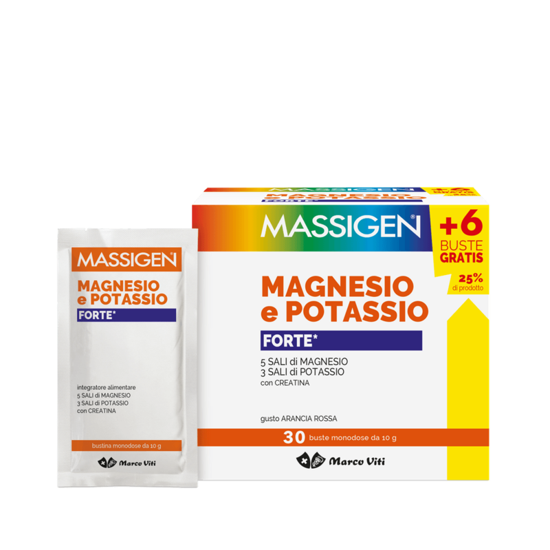 Massigen Magnesio E Potassio Forte 30 Buste Gusto Arancia Massigen Magnesio E Potassio Forte 30 Buste Gusto Arancia