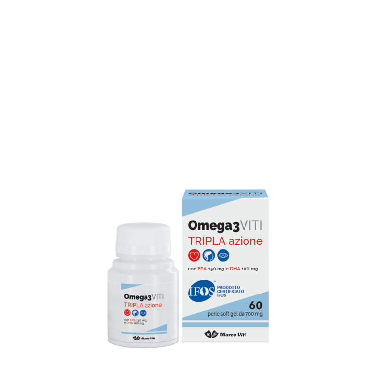 Omega 3 Viti Tripla Azione 60 Perle Soft gel Da 700 mg Omega 3 Viti Tripla Azione 60 Perle Soft gel Da 700 mg