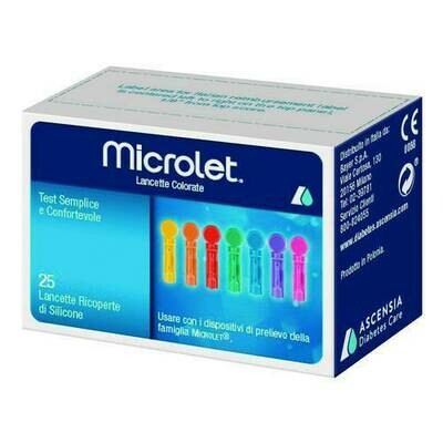 Microlet Lancette Colorate 25 pz