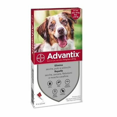 Advantix Spot-On 10-25Kg per Cani 4 Pipette Bayer