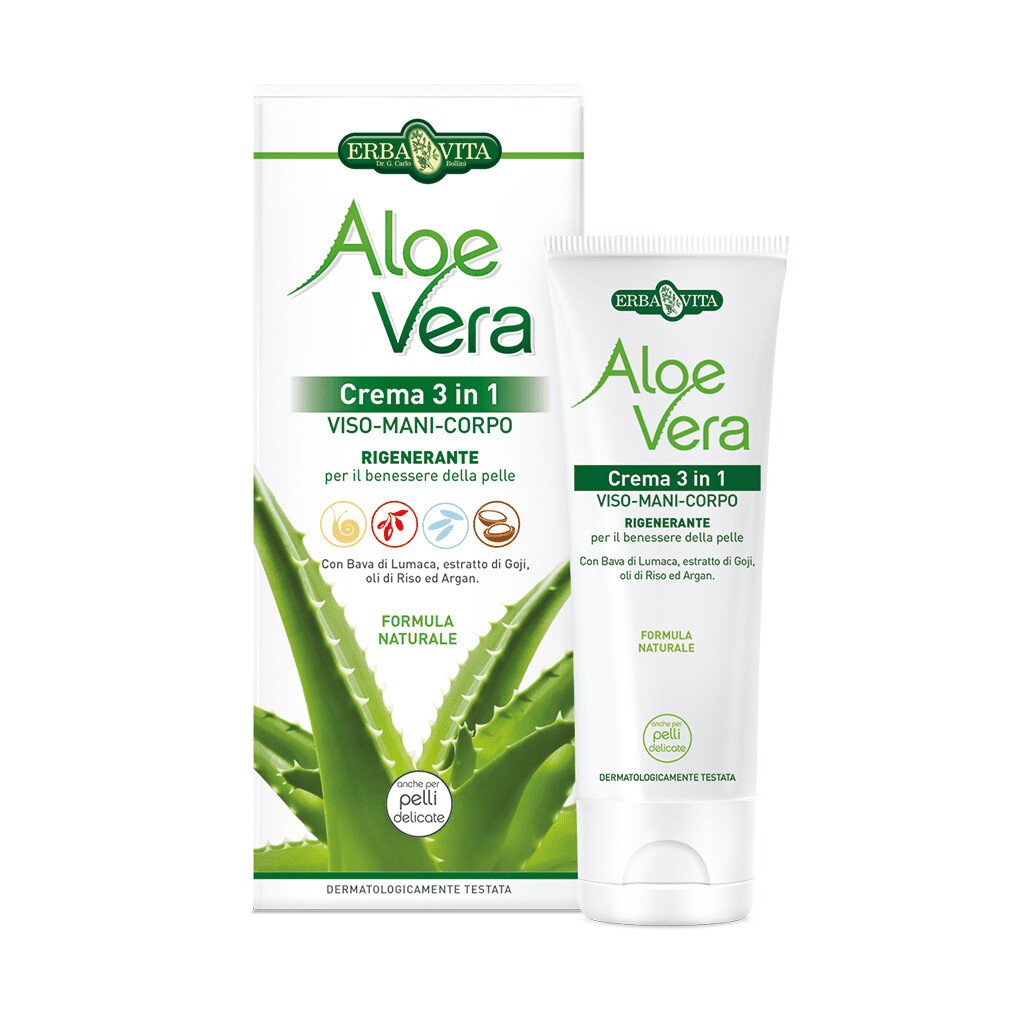 Aloe Vera Crema 3 In 1 Viso-Mani-Corpo 200 ml