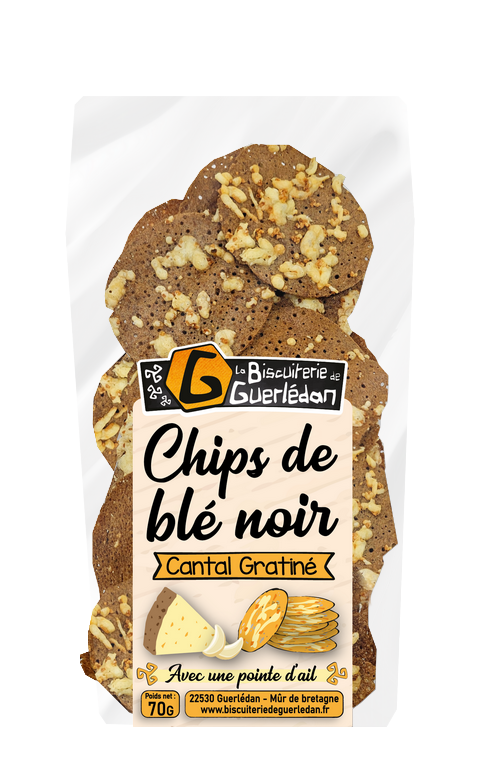 Chips de Blé Noir à Cantal Gratiné
