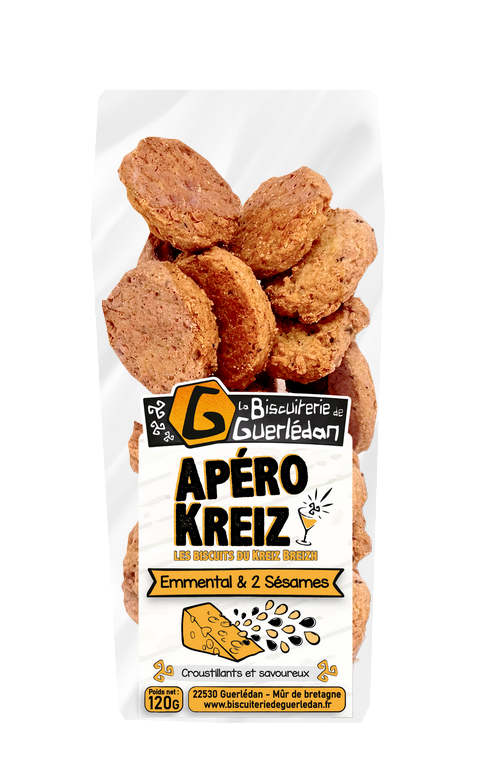 Biscuits Apéro Emmental & 2 Sésames 120g