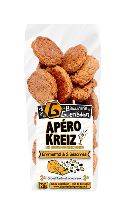 Biscuits Apéro Emmental & 2 Sésames 120g