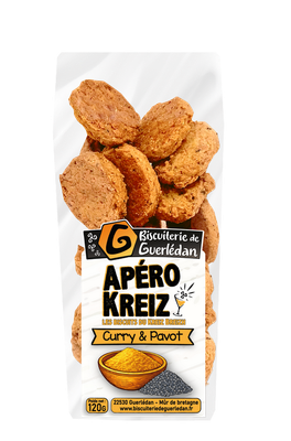Biscuits Apéro Curry et Pavot 120g