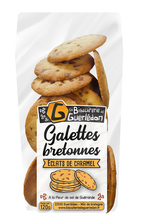 Galettes Bretonnes aux éclats de Caramel 120g Galettes Bretonnes aux éclats de Caramel 120g
