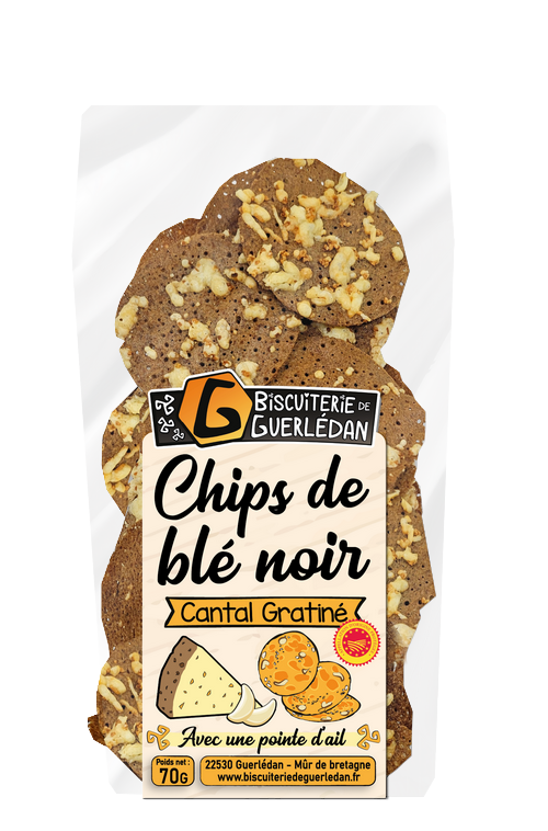 Chips de Blé Noir à Cantal Gratiné