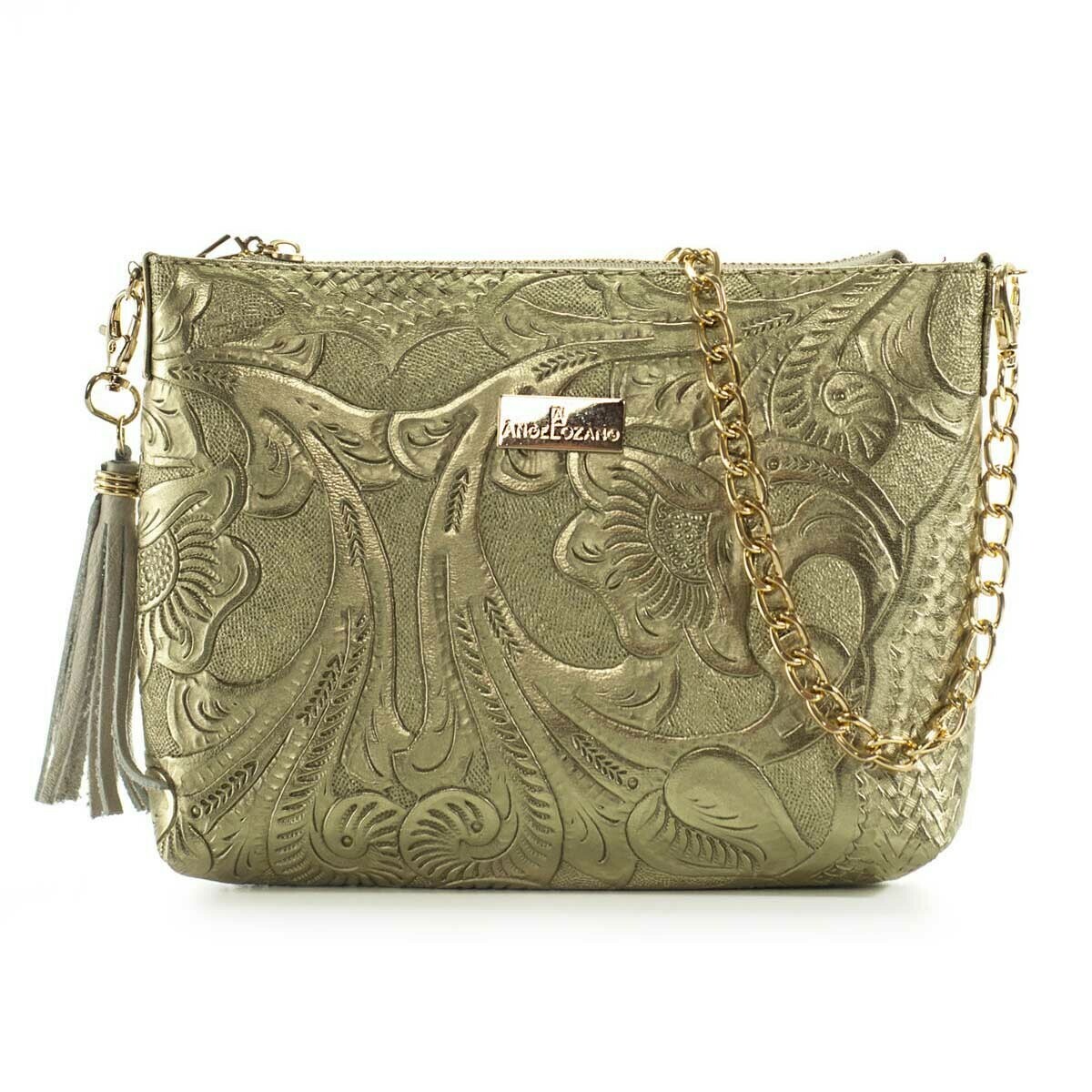 Leather bag Arena Gold Cincelado