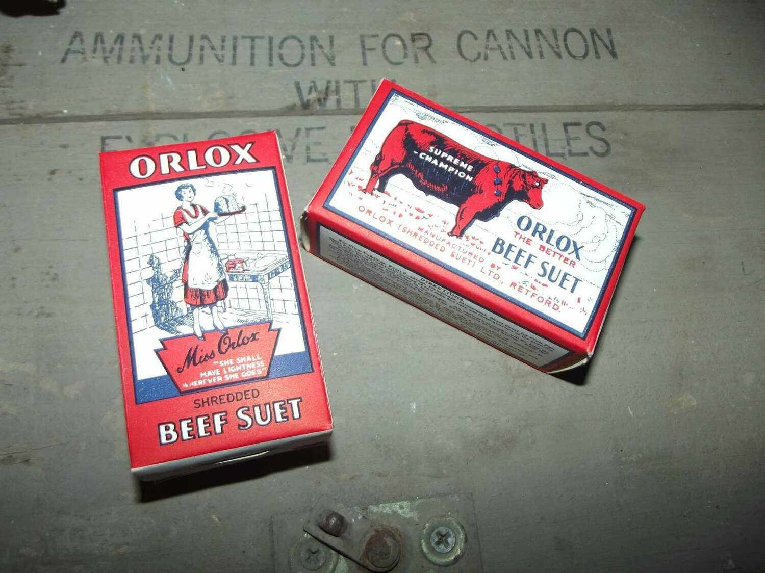 Ration de graisse de boeuf Orlox période ww2 Anglais .