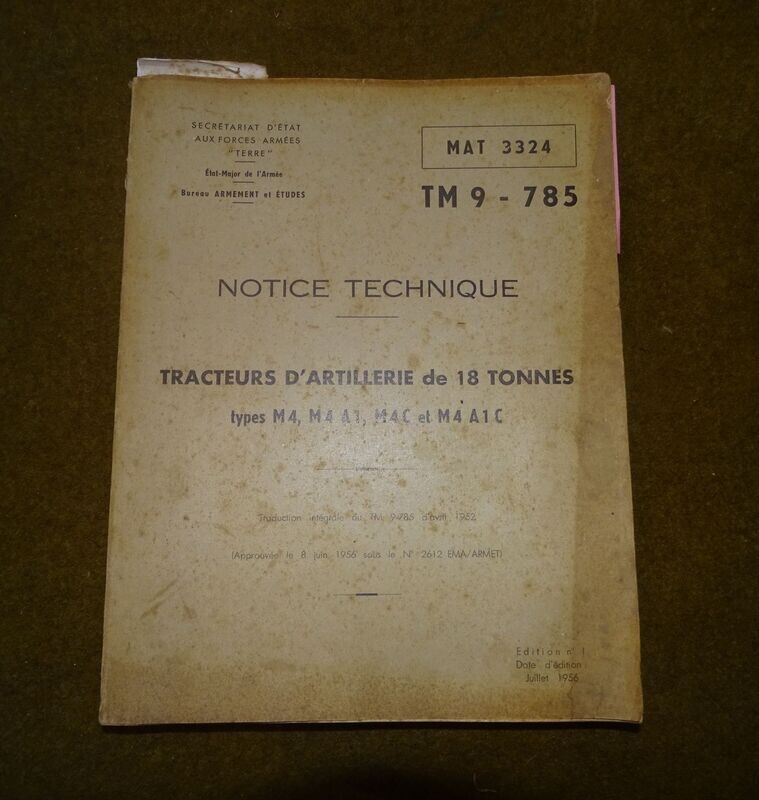 T-M 9-785 Allis Chalmer M4 Hight Speed Tractor en français 384 pages