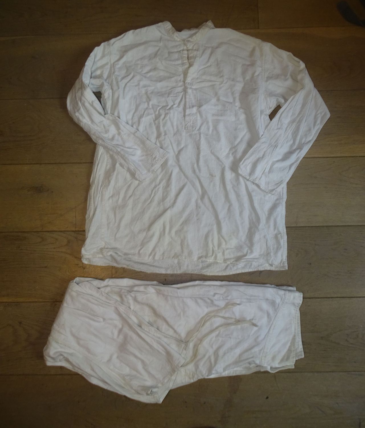Chemise et Caleçon en tissu chevron coton RUSSE 1941 rare!